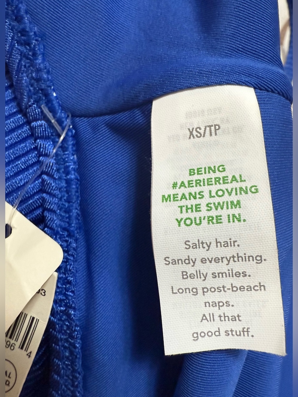 aerie NWT Electric Blue Ribbed strappy scoop One-Piece Full Coverage Swimsuit - Picture 11 of 12